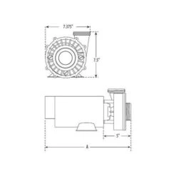 Waterway - Hi-Flo Side Discharge 1-1/2HP Dual-Speed Spa Pump, 115V -Pure Pools Store 2HP Dual Speed Spa Pump 115V 5