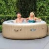Intex - 77" X 28" PureSpa Bubble Massage, 4 Person Inflatable Spa Set With Energy Efficient Cover, Tan