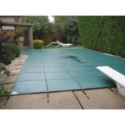 Hinspergers - Aqua Master 18 X 36 Solid Safety Cover - Rectangle With Center End Step Green 18 Hinspergers - Aqua Master 18 X 36 Solid Safety Cover - Rectangle With Center End Step Green -Pure Pools Store Aqua Master 18 x 36 Solid Safety Cover Rectangle with Center End Step Green 2