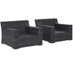 Crosley - Beaufort 2-Piece Outdoor Wicker Seating Set - Brown Finish -Pure Pools Store Beaufort 2 Piece Outdoor Wicker Seating Set Brown Finish 5
