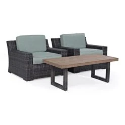 Crosley - Beaufort 3-Piece Wicker Set -Pure Pools Store Beaufort 3 Piece Wicker Set 7