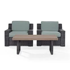 Crosley - Beaufort 3-Piece Wicker Set -Pure Pools Store Beaufort 3 Piece Wicker Set 9