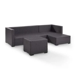 Crosley - Biscayne Mist 4 Piece Wicker Set With Loveseat, Corner Chair, Ottoman And Coffee Table -Pure Pools Store Biscayne 4 Piece Wicker Set with Loveseat Corner Chair Ottoman and Coffee Table 20