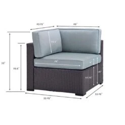 Crosley - Biscayne Corner Chair With White Cushions -Pure Pools Store Biscayne Corner Chair with Cushions 9