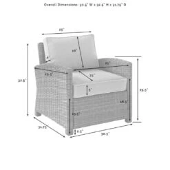 Crosley - Bradenton 2-Piece Outdoor Wicker Armchair Set, Navy -Pure Pools Store Bradenton 2 Piece Outdoor Wicker Armchair Set Navy 13