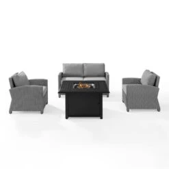 Bradenton 4-Piece Wicker Convers Set With Fire Table -Pure Pools Store Bradenton 4 Piece Wicker Convers Set with Fire Table 10