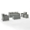 Crosley - Bradenton 5-Piece Outdoor Wicker Sofa Set, Gray