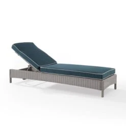Crosley - Bradenton Outdoor Wicker Chaise Lounge, Navy