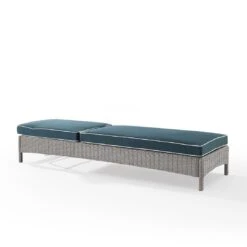 Crosley - Bradenton Outdoor Wicker Chaise Lounge, Navy -Pure Pools Store Bradenton Outdoor Wicker Chaise Lounge Navy 6