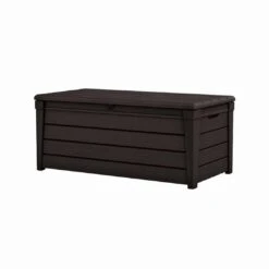 Keter - Brightwood 120 Gallon Deck Box, Brown -Pure Pools Store Brightwood 120 Gallon Deck Box Brown 3
