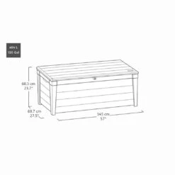 Keter - Brightwood 120 Gallon Deck Box, Brown -Pure Pools Store Brightwood 120 Gallon Deck Box Brown 4