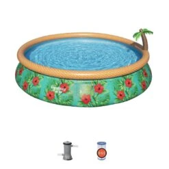 Bestway - Fast Set Paradise Palms 15' Round Inflatable Pool Set -Pure Pools Store Fast Set Paradise Palms 15 Round Inflatable Pool Set 14