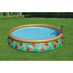 Bestway - Fast Set Paradise Palms 15' Round Inflatable Pool Set -Pure Pools Store Fast Set Paradise Palms 15 Round Inflatable Pool Set 15