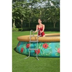 Bestway - Fast Set Paradise Palms 15' Round Inflatable Pool Set -Pure Pools Store Fast Set Paradise Palms 15 Round Inflatable Pool Set 19