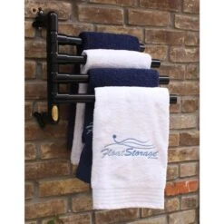 Float Storage - Hanging Towel Rack, Black - 4 Towels