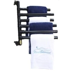 Float Storage - Hanging Towel Rack, Black - 6 Towels