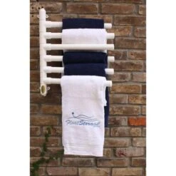 Float Storage - Hanging Towel Rack, White - 6 Towels