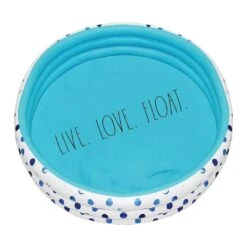 Rae Dunn - Indigo Polka Dot Inflatable Mini Pool - Live Love Float -Pure Pools Store Indigo Polka Dot Inflatable Mini Pool Live Love Float 2