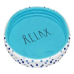 Rae Dunn - Indigo Polka Dot Inflatable Mini Pool - Relax -Pure Pools Store Indigo Polka Dot Inflatable Mini Pool Relax 3