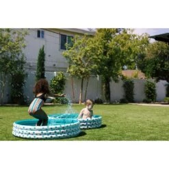 Rae Dunn - Indigo Polka Dot Inflatable Mini Pool - Relax -Pure Pools Store Indigo Polka Dot Inflatable Mini Pool Relax 5