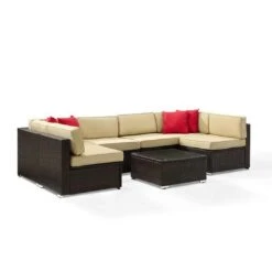 Crosley - KO70146-BR Sea Island 7-Piece Wicker Sectional Set -Pure Pools Store KO70146 BR Sea Island 7 Piece Wicker Sectional Set 6