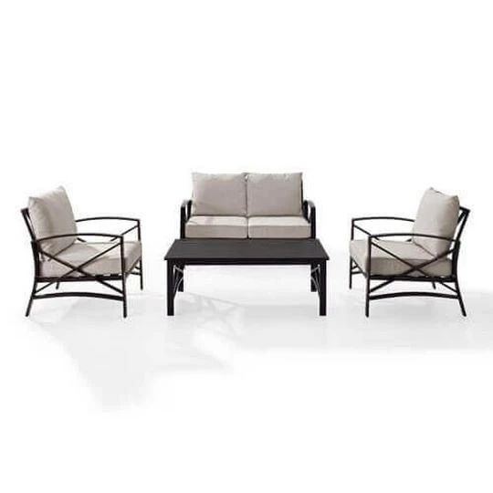 Kaplan 4-Pc Outdoor Seating Set - Oatmeal 3 Kaplan 4-Pc Outdoor Seating Set - Oatmeal - Image 3