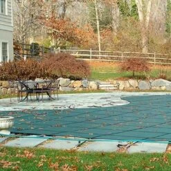GLI - 16' X 32' Rectangle Mesh Safety Cover With 4' X 8' Center Step, Blue -Pure Pools Store Original Mesh Safety Pool Cover 16x32 ft Rectangle with Center Step 22