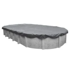 Midwest Canvas - 16' X 25' Oval Winter Pool Cover, 16 Year Warranty, Silver -Pure Pools Store Oval Winter Pool Cover 16 Year Warranty Silver 6