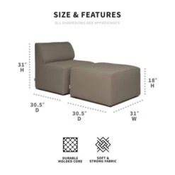 Big Joe - Patio 2-Piece Sectional Couch, Castor Gray 8 Big Joe - Patio 2-Piece Sectional Couch, Castor Gray -Pure Pools Store Patio 2 Piece Sectional Couch Castor Gray 2