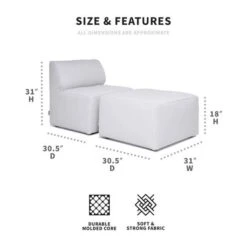 Big Joe - Patio 2-Piece Sectional Couch, Light Gray 8 Big Joe - Patio 2-Piece Sectional Couch, Light Gray -Pure Pools Store Patio 2 Piece Sectional Couch Light Gray 2