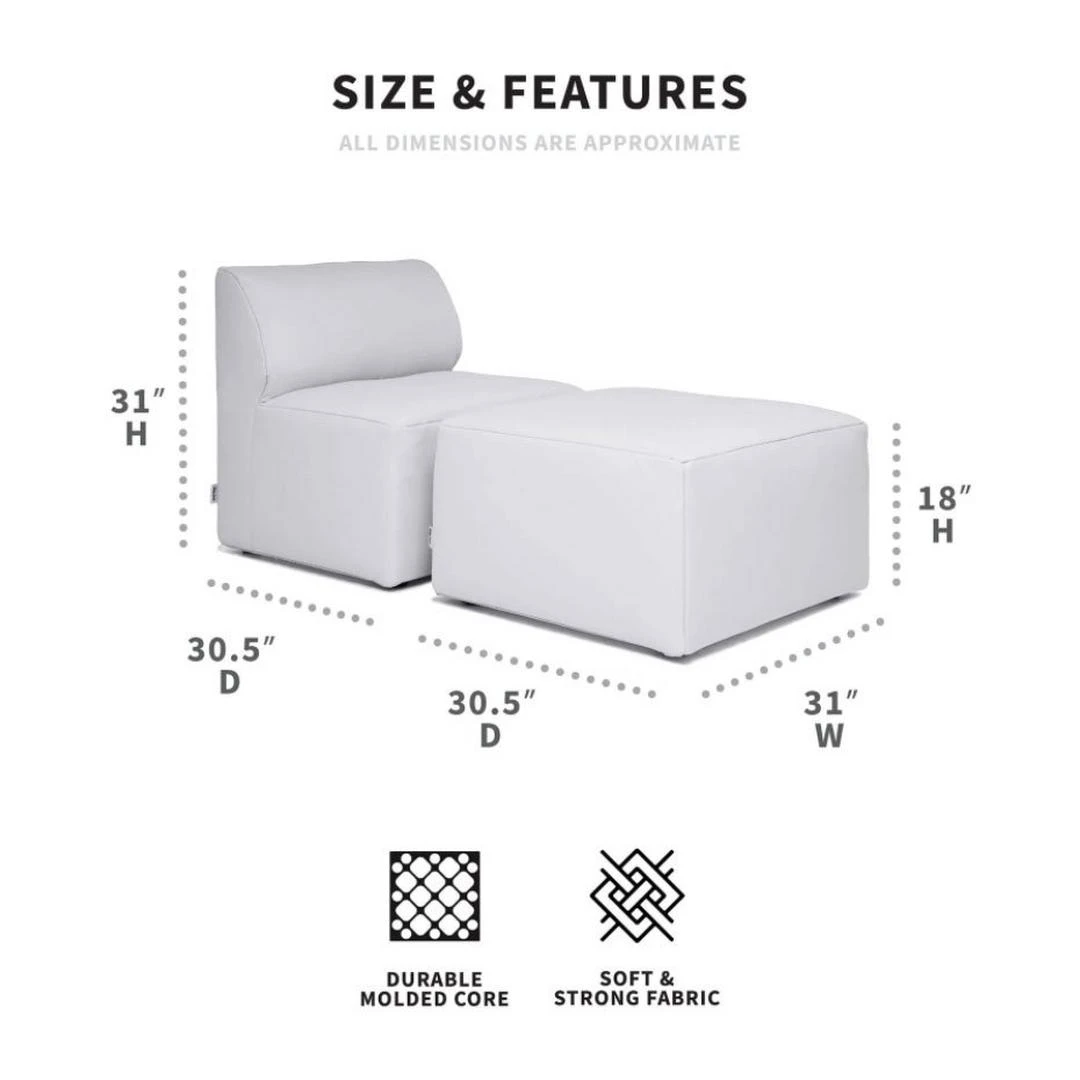 Big Joe - Patio 2-Piece Sectional Couch, Light Gray 6 Big Joe - Patio 2-Piece Sectional Couch, Light Gray - Image 6
