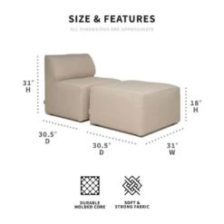 Big Joe - Patio 2-Piece Sectional Couch, Terra Bask -Pure Pools Store Patio 2 Piece Sectional Couch Terra Bask 5