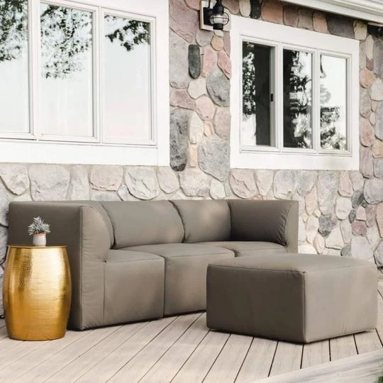 Big Joe - Patio 4-Piece Sectional Couch, Castor Gray 2 Big Joe - Patio 4-Piece Sectional Couch, Castor Gray - Image 2