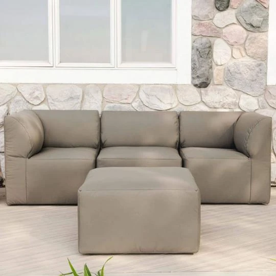 Big Joe - Patio 4-Piece Sectional Couch, Castor Gray 1 Big Joe - Patio 4-Piece Sectional Couch, Castor Gray