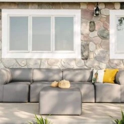 Big Joe - Patio 5-Piece Sectional Couch, Granite