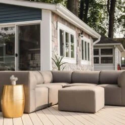 Big Joe - Patio 6-Piece Sectional Couch, Castor Gray -Pure Pools Store Patio 6 Piece Sectional Couch Castor Gray 2