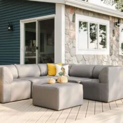 Big Joe - Patio 6-Piece Sectional Couch, Granite -Pure Pools Store Patio 6 Piece Sectional Couch Granite 2