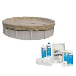 Polar Protector 20-Year 18' Round Winter Pool Cover With Pool Closing Kit Up To 15,000 Gallons Bundle