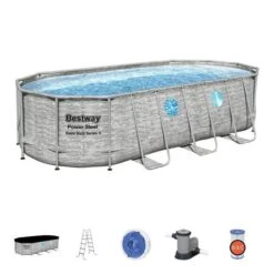 Pure Pools Store -Pure Pools Store Power Steel 18 x 9 x 48 Oval Above Ground Pool Set 1