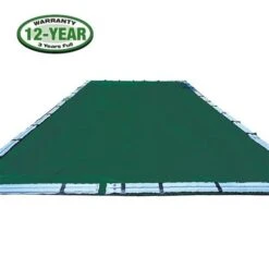 Polar Plus 18' X 36' Rectangle Left Side Step Winter Pool Cover With 15 Blue 8 Ft. Double Water Tubes