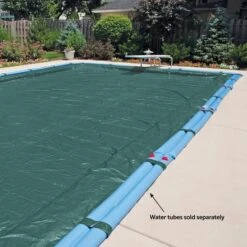 Midwest Canvas - 12' X 20' Rectangle Winter Pool Cover, 12 Year Warranty, Green -Pure Pools Store Rectangle Winter Pool Cover 12 Year Warranty Green 33
