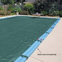 Midwest Canvas - 20' X 44' Rectangle Winter Pool Cover, 12 Year Warranty, Green -Pure Pools Store Rectangle Winter Pool Cover 12 Year Warranty Green 8