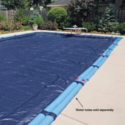 Midwest Canvas - 20' X 40' Rectangle Winter Pool Cover, 8 Year Warranty, Blue -Pure Pools Store Rectangle Winter Pool Cover 8 Year Warranty Blue 48