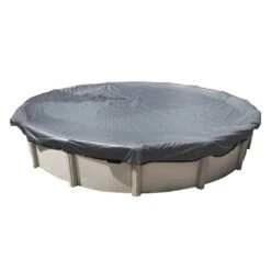 Midwest Canvas - 12' Round Winter Pool Cover, 16 Year Warranty, Silver -Pure Pools Store Round Winter Pool Cover 16 Year Warranty Silver 6