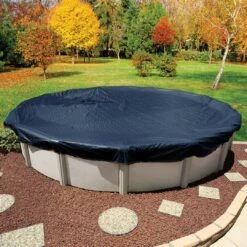 Midwest Canvas - 30' Round Winter Pool Cover, 8 Year Warranty, Blue -Pure Pools Store Round Winter Pool Cover 8 Year Warranty Blue 7