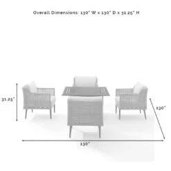 Crosley - Southwick 5-Piece Outdoor Wicker Conversation Set With Fire Table -Pure Pools Store Southwick 5 Piece Outdoor Wicker Conversation Set with Fire Table 19