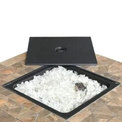 AZ Patio Heaters - Square Tile Propane Fire Pit, 40K BTU -Pure Pools Store Square Tile Propane Fire Pit 40K BTU 5