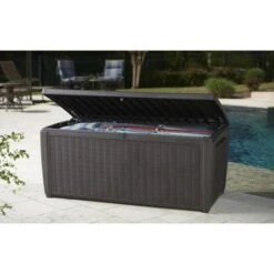 Keter - Sumatra Brown 135 Gallon Deck Box -Pure Pools Store Sumatra Brown 135 Gallon Deck Box 2