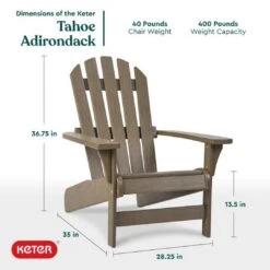 Keter - Tahoe Adirondack Chair, Brown -Pure Pools Store Tahoe Adirondack Chair Brown 3