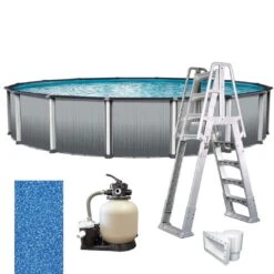 Leslie's - Weekender Premium 18' Round Above Ground Pool Package With Upgraded 14" Sand Filter System -Pure Pools Store Weekender Premium Above Ground Pool Package 49